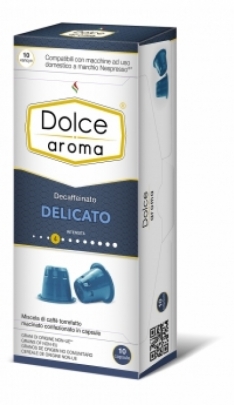 Кава в капсулах Dolce Aroma Decaffeinato Delicato, 10 капсул -