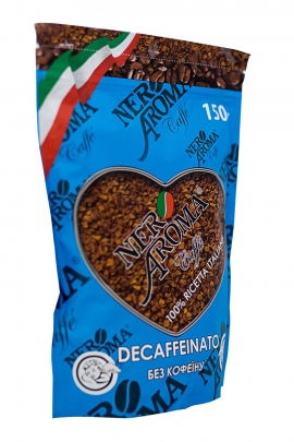 Кофе растворимый сублимированный Nero Aroma Decaffeinato 150гр. -