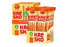 Хрустящие трубочки АВК KRESKO банановый вкус 40 гр