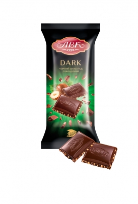 Шоколад АВК черный с фундуком 90 гр -