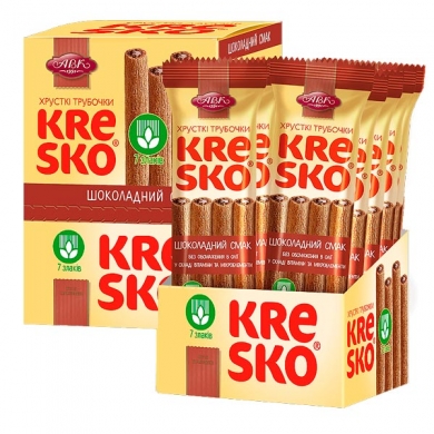 Хрустящие трубочки АВК KRESKO шоколадный вкус 40 гр -