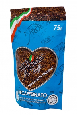 Кофе растворимый сублимироварнный Nero Aroma Decaffeinato 75гр. -