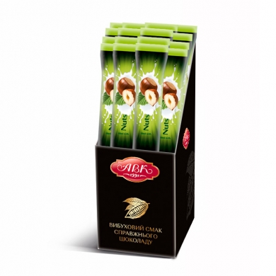 Шоколад АВК молочный с ореховой начинкой 38 гр -