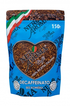 Кофе растворимый сублимированный Nero Aroma Decaffeinato 150гр. -